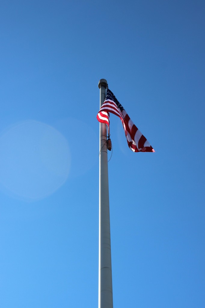 Sage Hill School's American flag waves in the wind. Nov. 13, 2013. Photographer: Kandis McGee