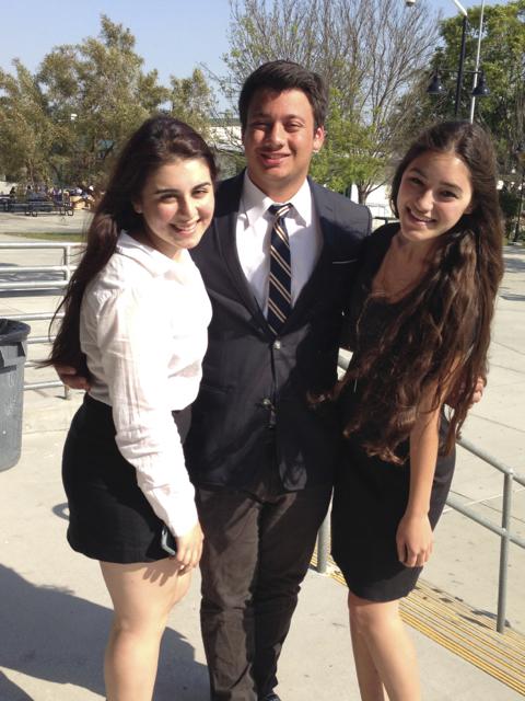 Senior Rochelle Rouhani, junior Kieran Mital and senior Tiana Lowe poses for a picture after a successful debate tournament. April 5 2014.