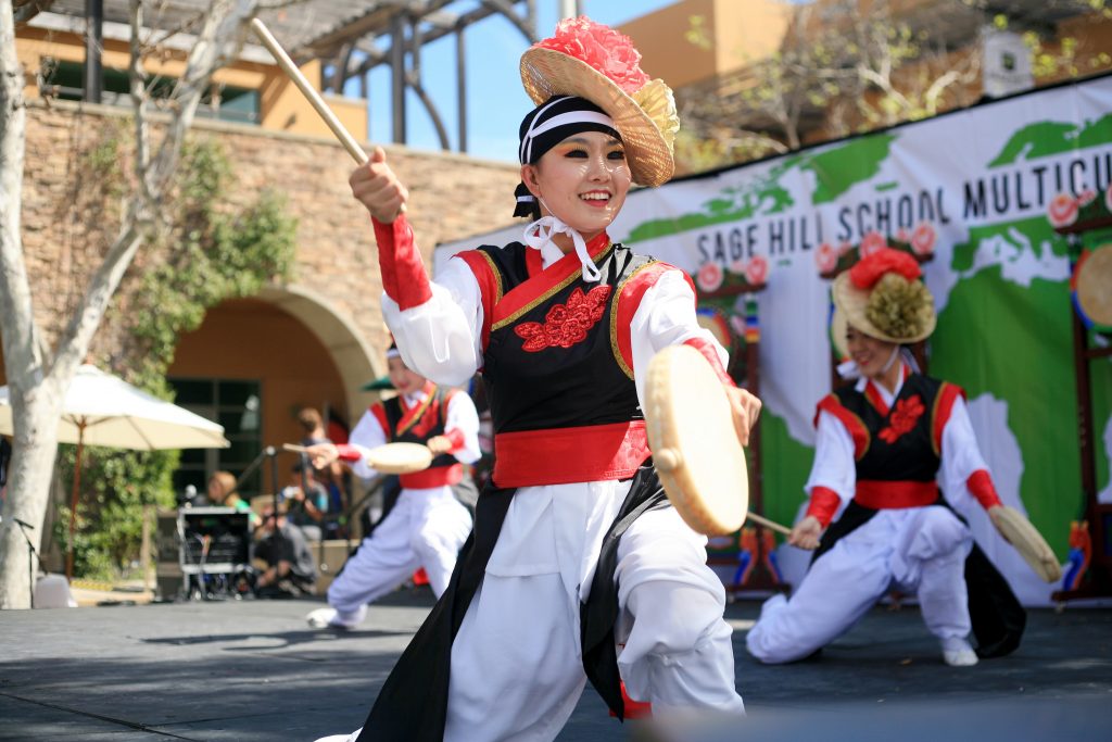 KAYPA (Korean American Youth Performing Artists) perform a Korean traditional drum dance at the Multicultural Fair