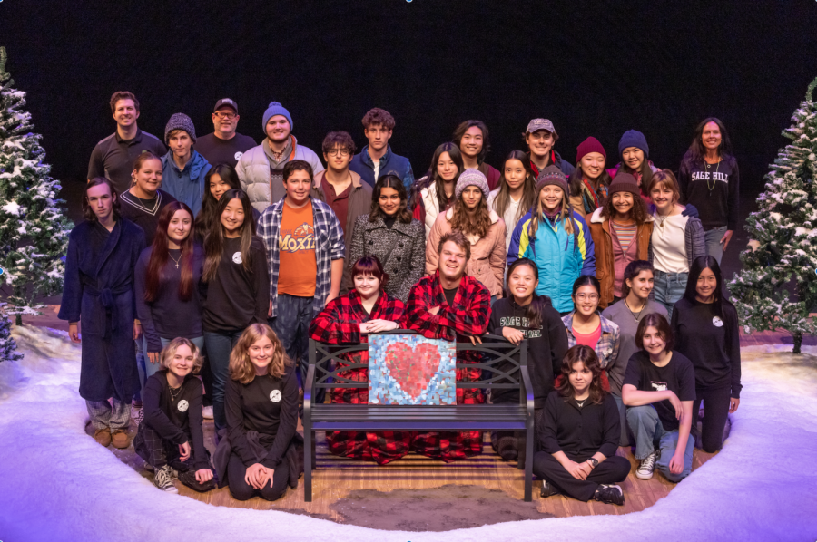 The cast and crew of Almost, Maine on dress rehearsal day in The Studio at Sage Hill.