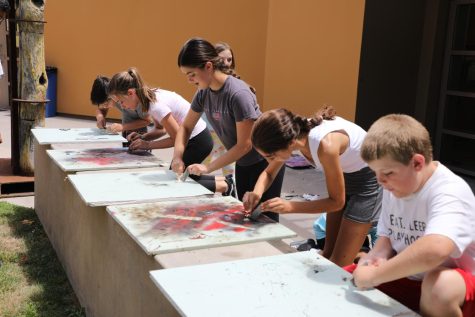 Middle school students work on an art project at Camp Sage in 2019. Their demographic would be served by the proposed middle school.