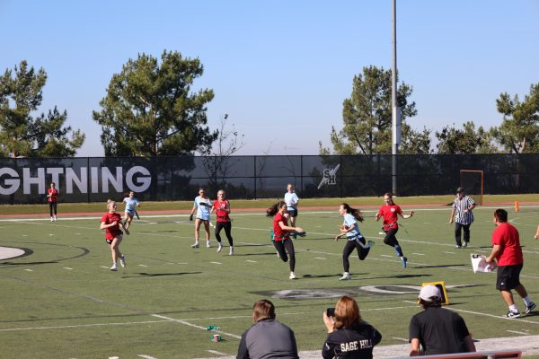 Sophomores and juniors head-to-head at Sage Hills first Flag Football tournament.