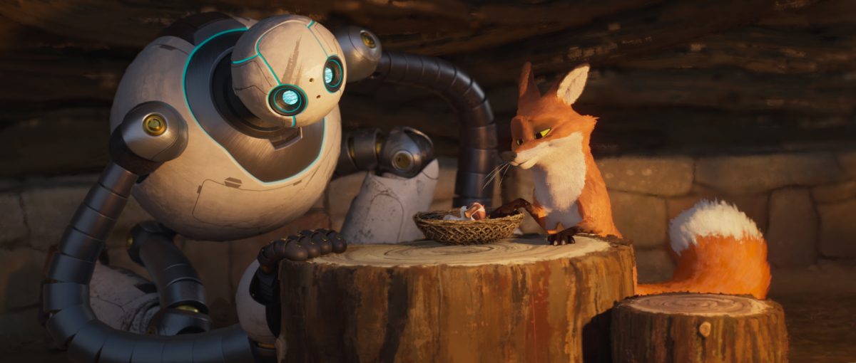 Lupita Nyong’o voices Roz the Robot and Pedro Pascal plays Fink the Fox in “The Wild Robot.”