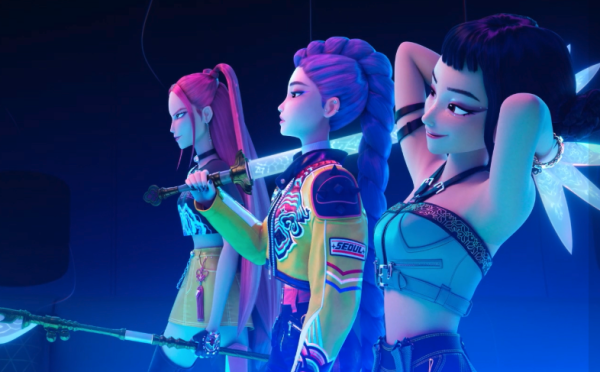 Animated characters from : “K-Pop Demon Hunters.”
