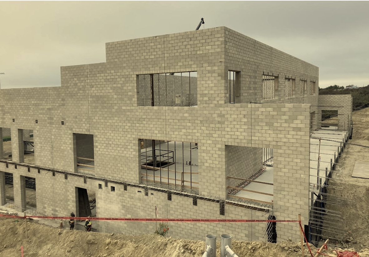 Side view of the new middle school building on Aug. 26, 2025.