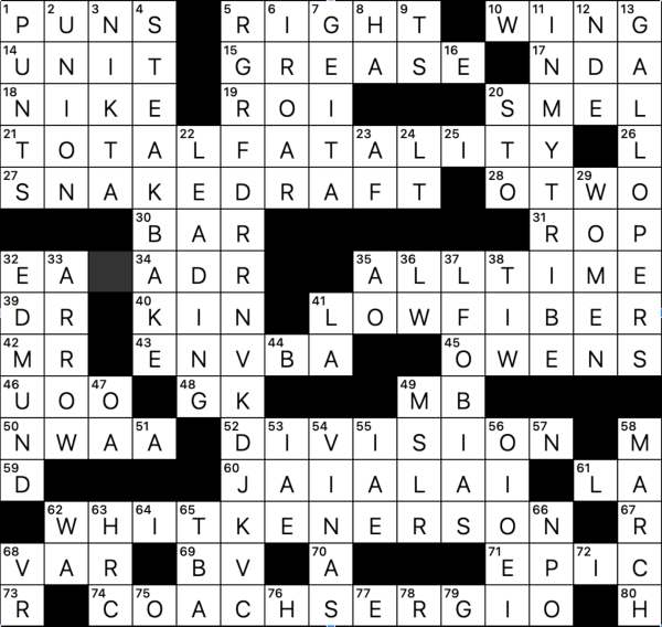 September Edition Crossword Answers (Courtesy of Leonardo Lin and Nathan Tang)