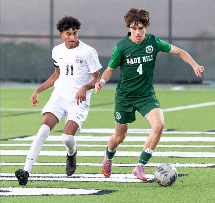 Senior Roman Van den Bosch outmaneuvers Portola on Jan. 26.