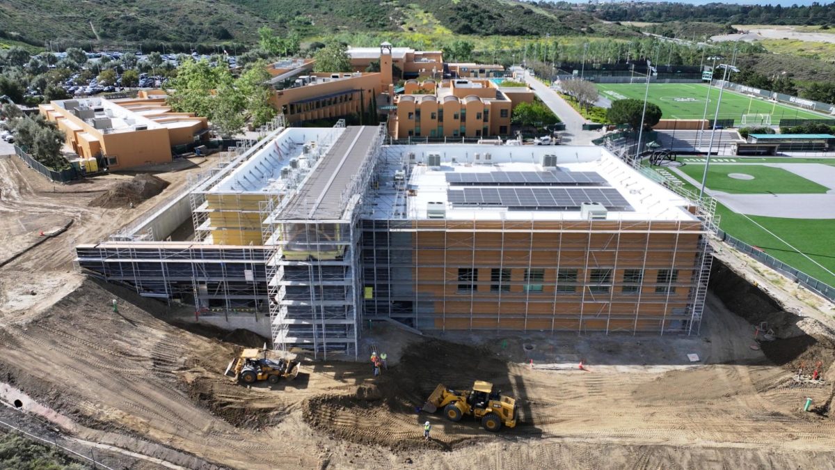 Middle school and second gym construction underway in preparation for August opening.