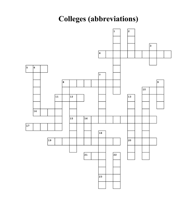 April Edition Crossword (Courtesy of Leonardo Lin and Nathan Tang)